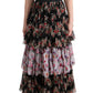 Dolce & Gabbana Multicolor Silk Stretch Floral Shift Long Dress