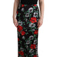 Dolce & Gabbana Multicolor Floral Print Stretch Sheath Long Dress