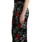 Dolce & Gabbana Multicolor Floral Print Stretch Sheath Long Dress