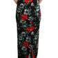 Dolce & Gabbana Multicolor Floral Print Stretch Sheath Long Dress