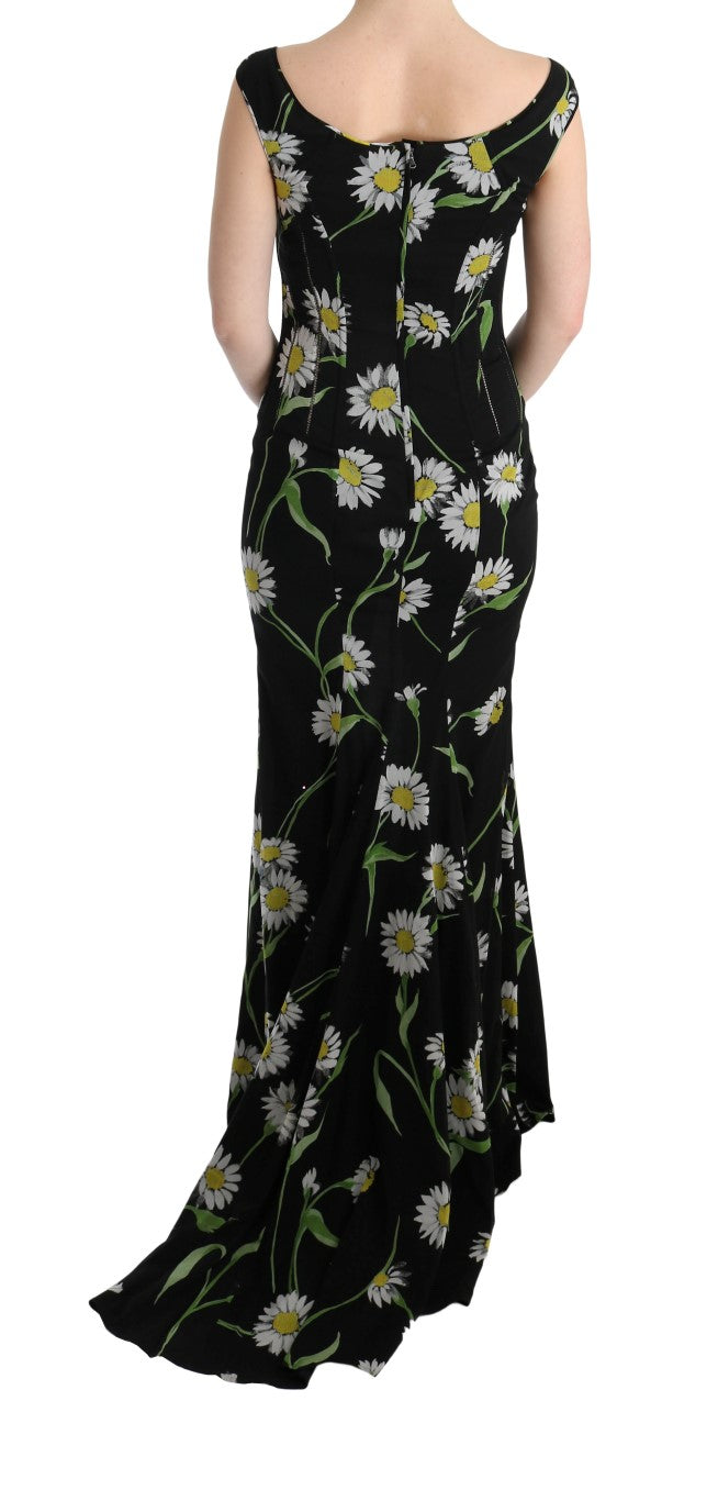 Dolce & Gabbana Sunflower Silk Stretch Sheath Dress