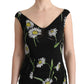 Dolce & Gabbana Sunflower Silk Stretch Sheath Dress