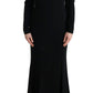 Dolce & Gabbana Black Stretch Long Gown Sheath Dress