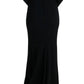 Dolce & Gabbana Black Stretch Long Gown Sheath Dress