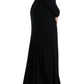 Dolce & Gabbana Black Stretch Long Gown Sheath Dress