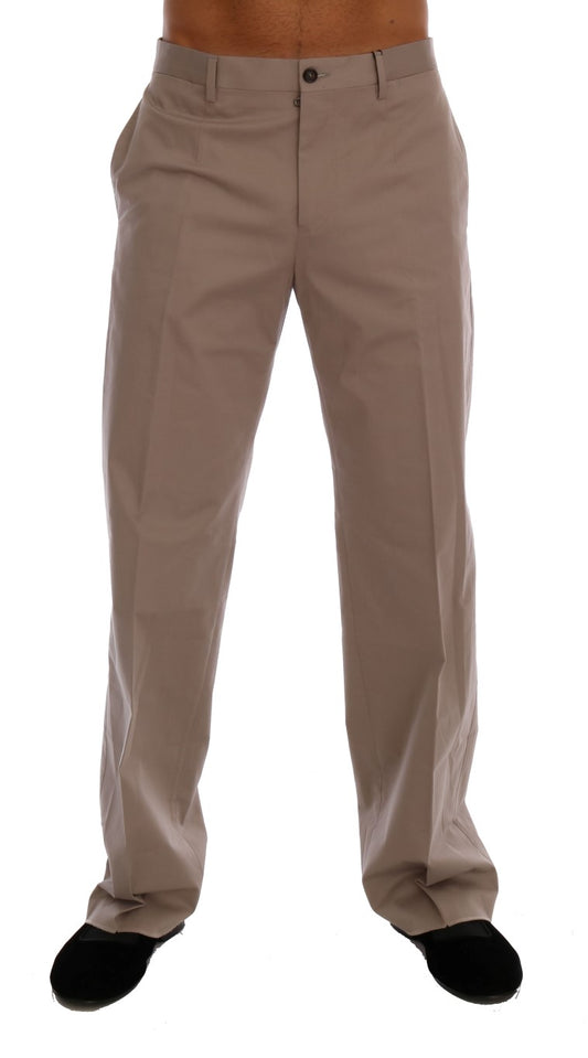 Dolce & Gabbana Beige Cotton Stretch Chinos Pants