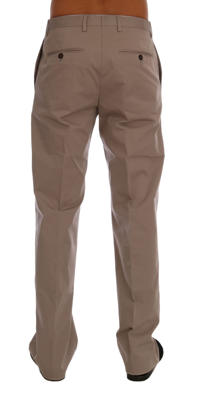 Dolce & Gabbana Beige Cotton Stretch Chinos Pants