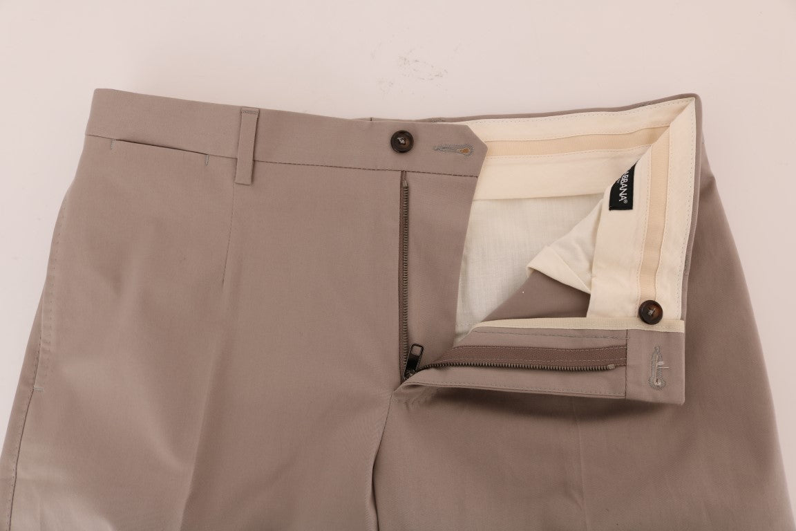 Dolce & Gabbana Beige Cotton Stretch Chinos Pants