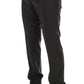 Dolce & Gabbana Gray Wool Striped Formal Pants