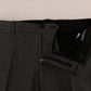 Dolce & Gabbana Gray Wool Striped Formal Pants