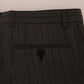 Dolce & Gabbana Gray Wool Striped Formal Pants