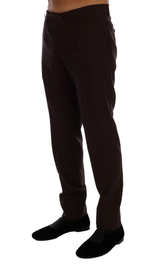 Dolce & Gabbana Purple Wool Stretch Formal Pants