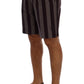 Dolce & Gabbana Gray Purple Striped Cotton Shorts