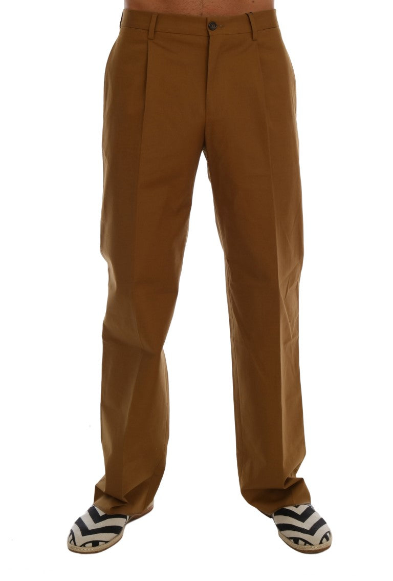 Dolce & Gabbana Brown Stretch Cotton Pants