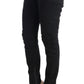 Ermanno Scervino Black Cotton Slim Fit Casual Pants