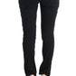 Ermanno Scervino Black Cotton Slim Fit Casual Pants