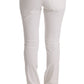 Ermanno Scervino White Cotton Slim Fit Casual Pants