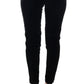 Ermanno Scervino Black Viscose Blend Velvet Cropped Pants