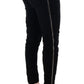 Ermanno Scervino Black Viscose Blend Velvet Cropped Pants