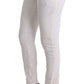 Ermanno Scervino White Cotton Slim Fit Casual Pants