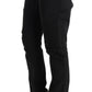 Ermanno Scervino Black Cotton Slim Fit Casual Pants