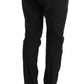 Ermanno Scervino Black Cotton Slim Fit Casual Pants