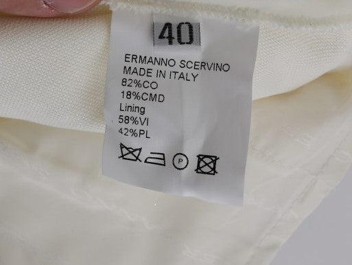 Ermanno Scervino White Cotton Regular Fit Casual Pants