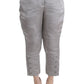 Ermanno Scervino Gray Silk Cropped Casual Pants