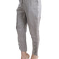 Ermanno Scervino Gray Silk Cropped Casual Pants