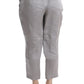 Ermanno Scervino Gray Silk Cropped Casual Pants