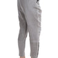 Ermanno Scervino Gray Silk Cropped Casual Pants