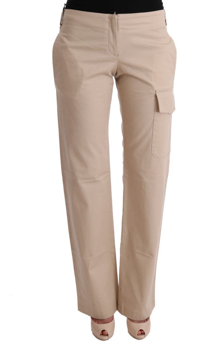 Ermanno Scervino Beige Cotton Wool Regular Fit Pants