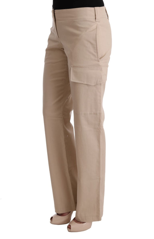 Ermanno Scervino Beige Cotton Wool Regular Fit Pants