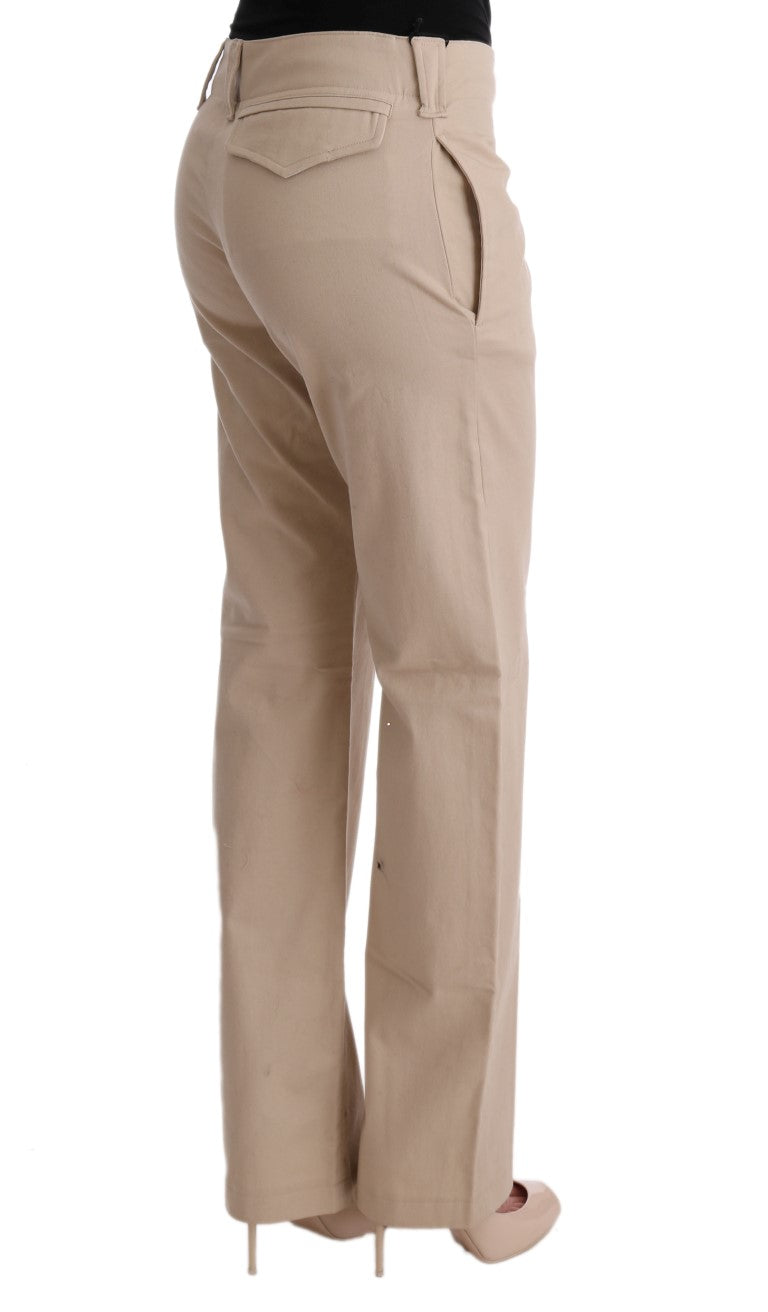 Ermanno Scervino Beige Cotton Wool Regular Fit Pants