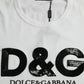 Dolce & Gabbana White D&G King Print Cotton Crewneck T-shirt