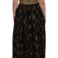 Dolce & Gabbana Black Silk Brown Fringes A-Line Dress