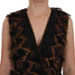 Dolce & Gabbana Black Silk Brown Fringes A-Line Dress