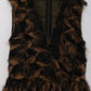 Dolce & Gabbana Black Silk Brown Fringes A-Line Dress