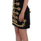 Dolce & Gabbana Black Gold Wool Stretch A-Line Dress