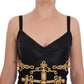 Dolce & Gabbana Black Gold Wool Stretch A-Line Dress