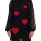 Dolce & Gabbana Black Lace Red Heart Shift Dress