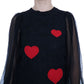 Dolce & Gabbana Black Lace Red Heart Shift Dress