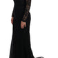 Dolce & Gabbana Black Floral Lace Sheath Maxi Dress