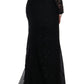 Dolce & Gabbana Black Floral Lace Sheath Maxi Dress