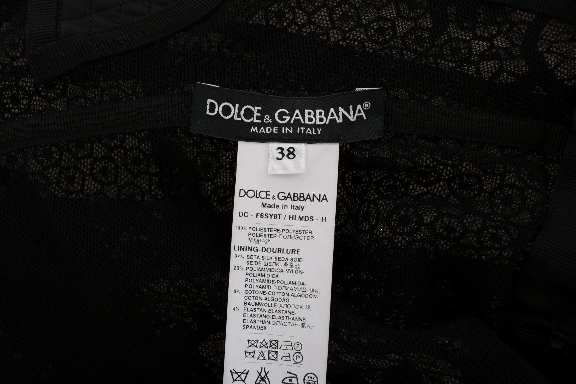 Dolce & Gabbana Black Floral Lace Sheath Maxi Dress