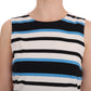 Dolce & Gabbana Blue White Striped Silk Stretch Shift Dress