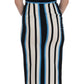 Dolce & Gabbana Blue White Striped Silk Stretch Sheath Dress