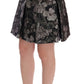 Dolce & Gabbana Black Silver Brocade Floral Skirt