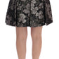 Dolce & Gabbana Black Silver Brocade Floral Skirt