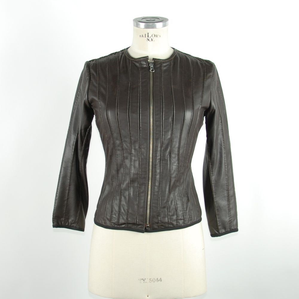 Emilio Romanelli Black Leather Jackets & Coat